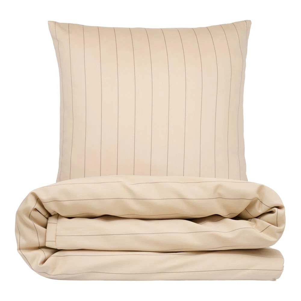 Sengetøj 200x220 cm i merceriseret bomuldssatin, Sandvig ivory – MBA Home