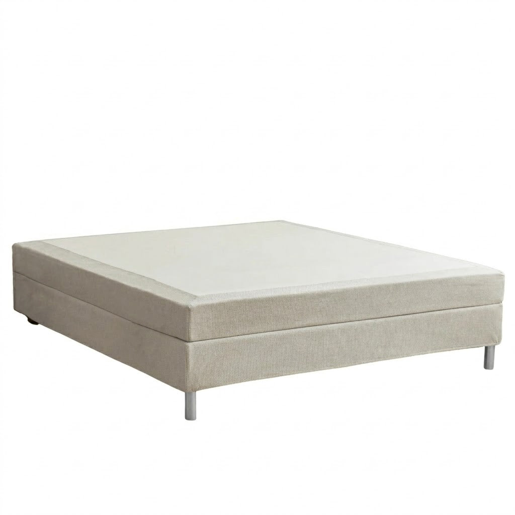 Continentalseng 180x200 cm i beige med pocketfjedre og medium fasthed
