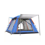 Vandtæt pop-up festivaltelt til 3-4 personer med 4 døre, 215x215 cm, blå