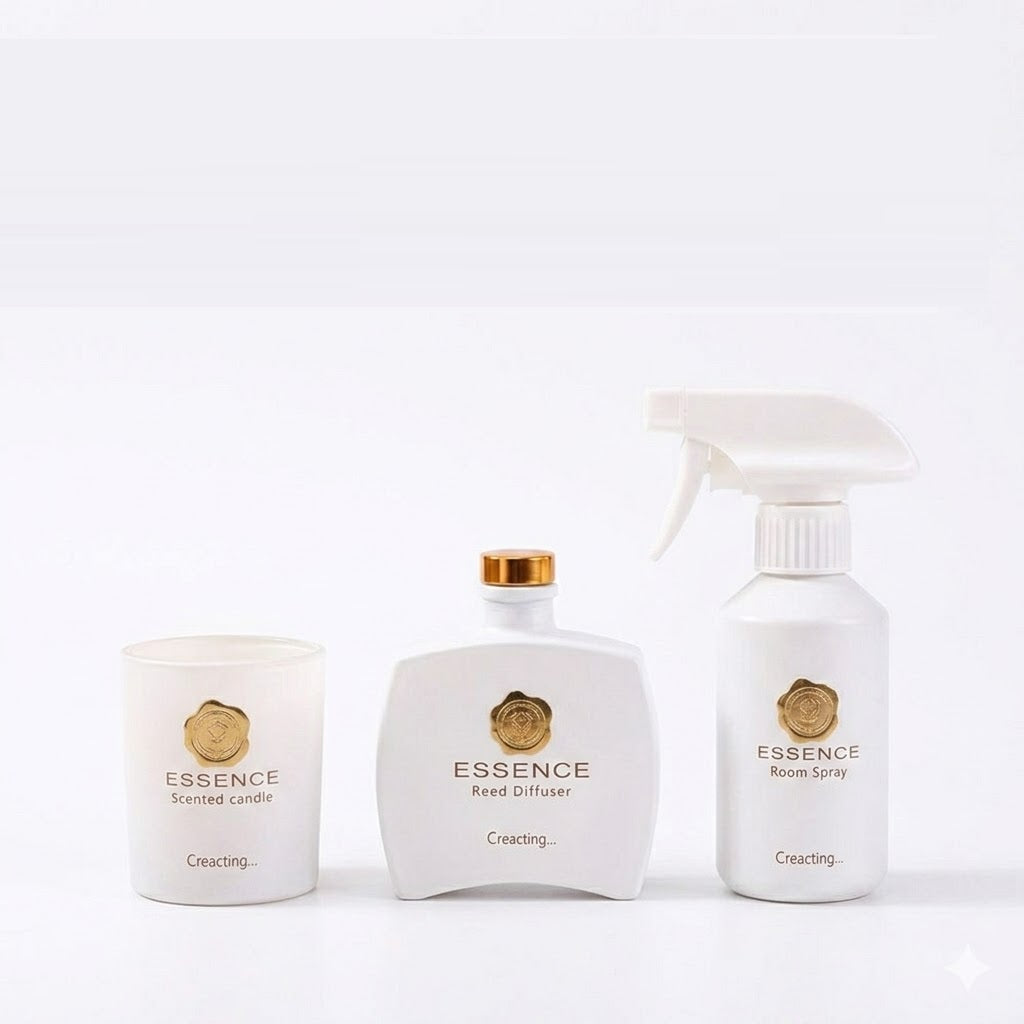 MBA Home Essence White Tea duftsæt med duftlys, duftpinde og room spray
