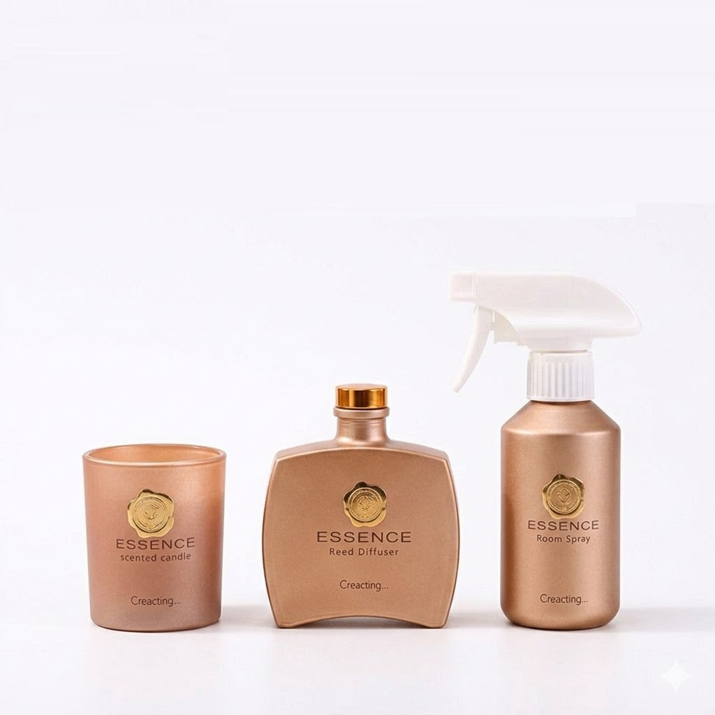 MBA Home Essence Suede Vanilla duftsæt med duftlys, duftpinde og room spray